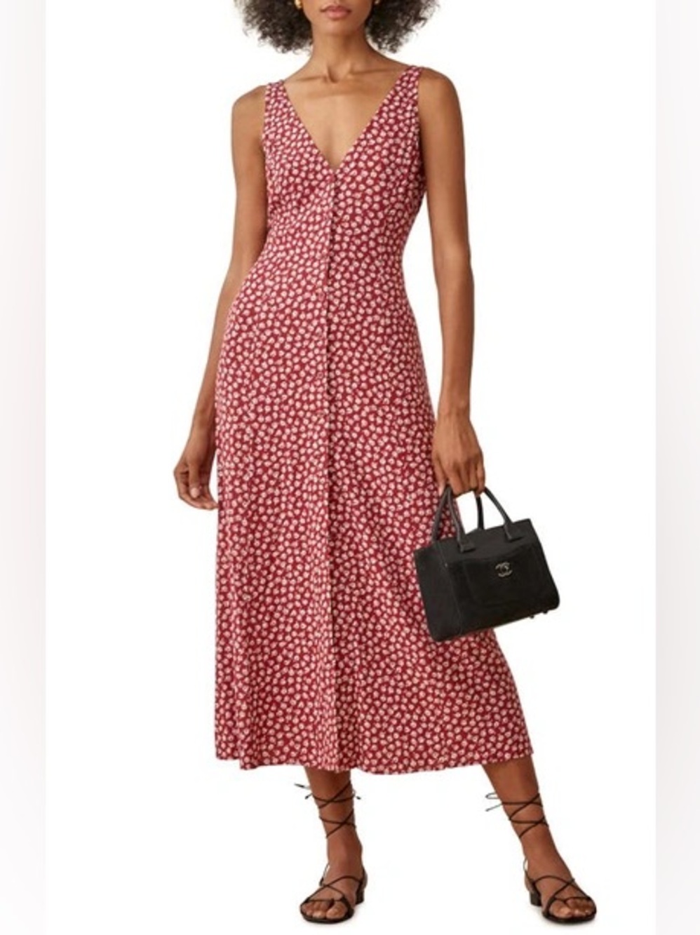 Reformation Luke Floral-Print Crepe Midi Dress- VGUC Sz 8